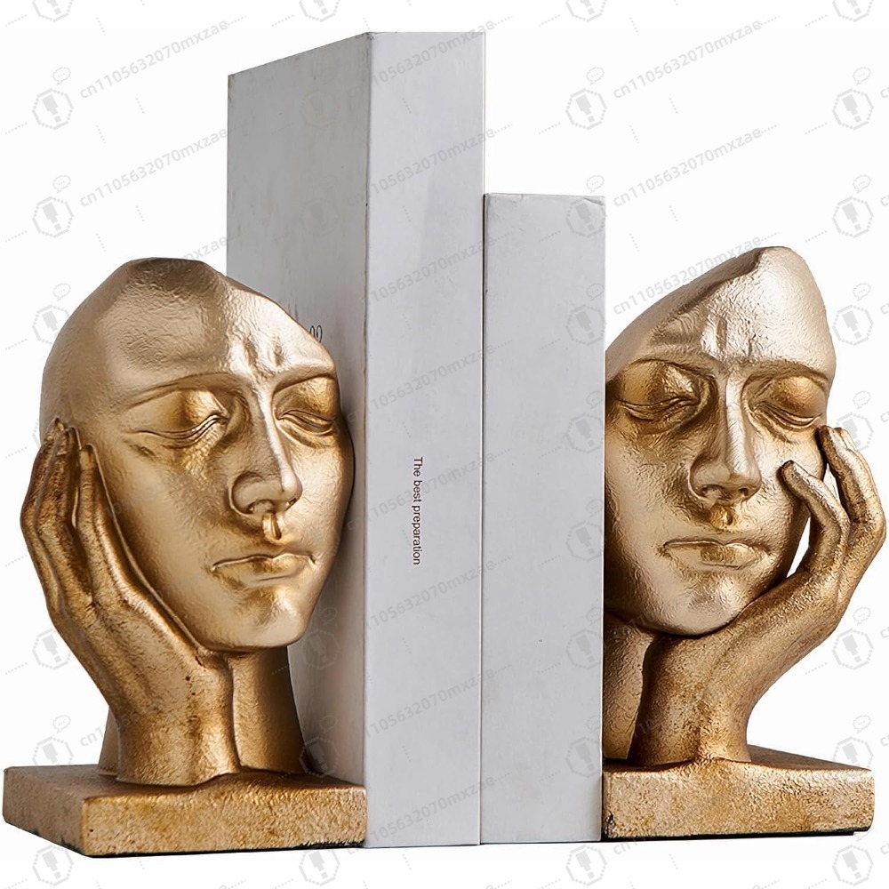 Aesthetic Bookend - Vintage Thinker Book Ends for Shelves,
