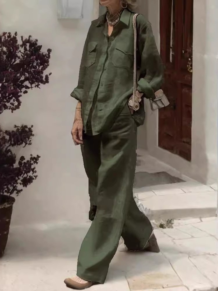 Home Decor Zara - Fashion Solid Cotton Linen Shirt 2