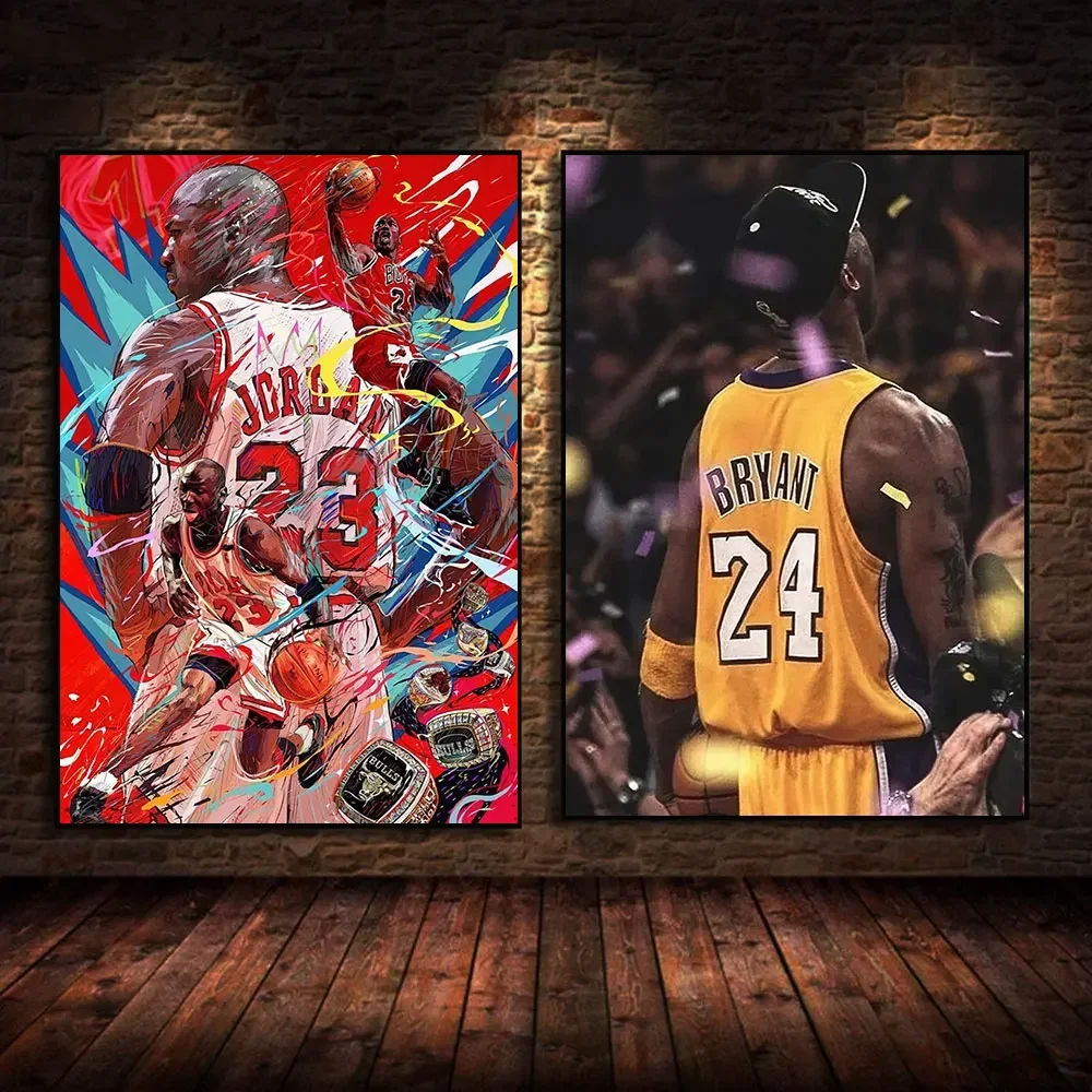 Home Decor Theme - Basketball Legends Canvas Art Kobe LeBron