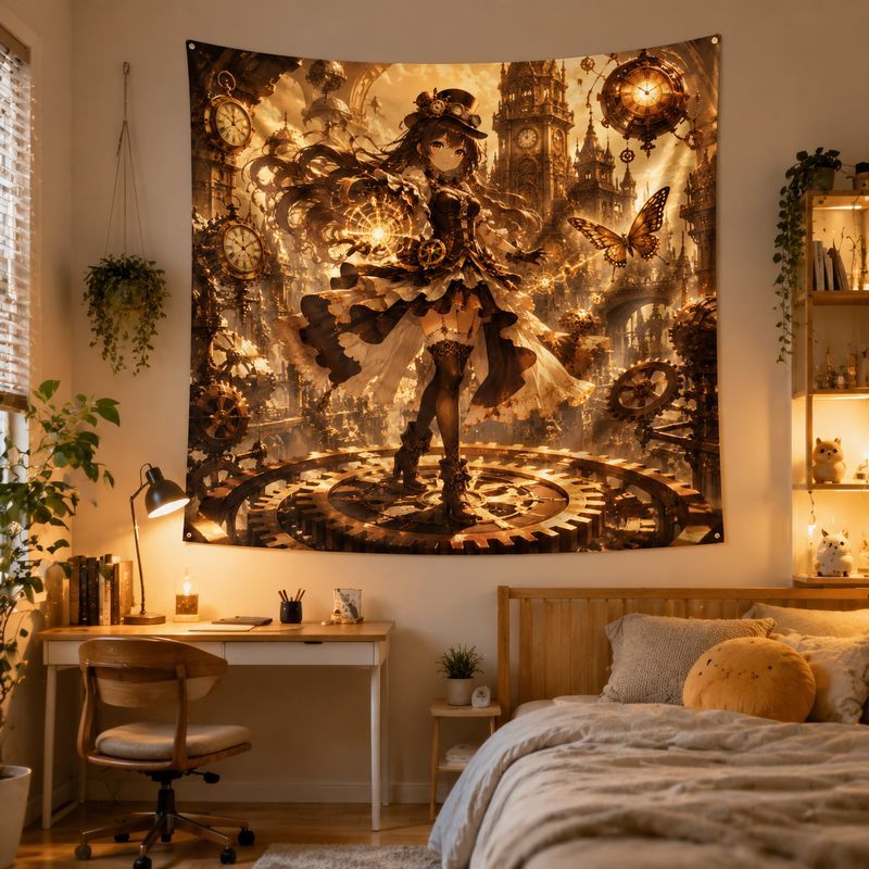 Home Decor Halloween - VIKAMA Halloween Cat Maid Anime Tapestry,