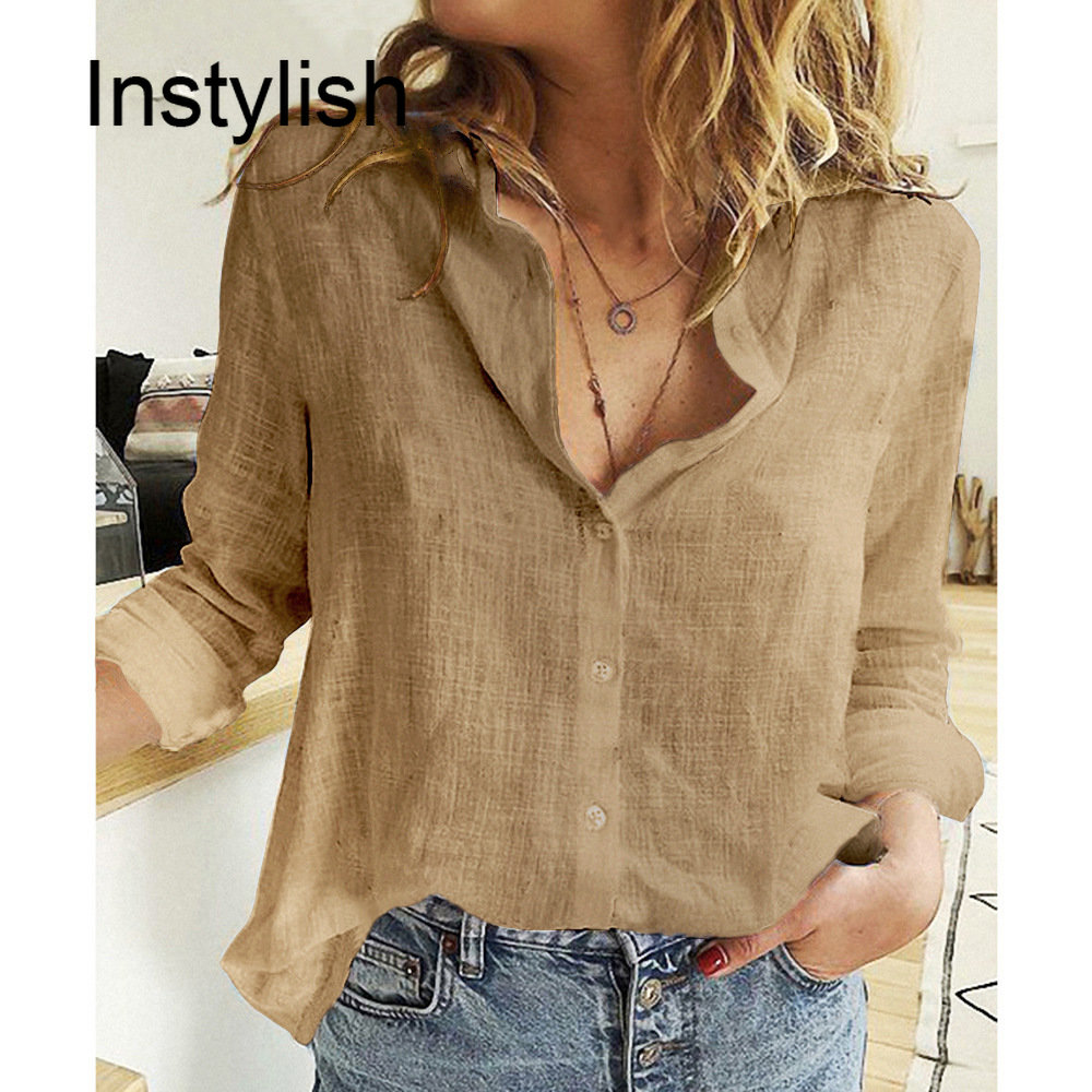 Home Decor Zara - Women Casual Long Sleeve Cotton Linen