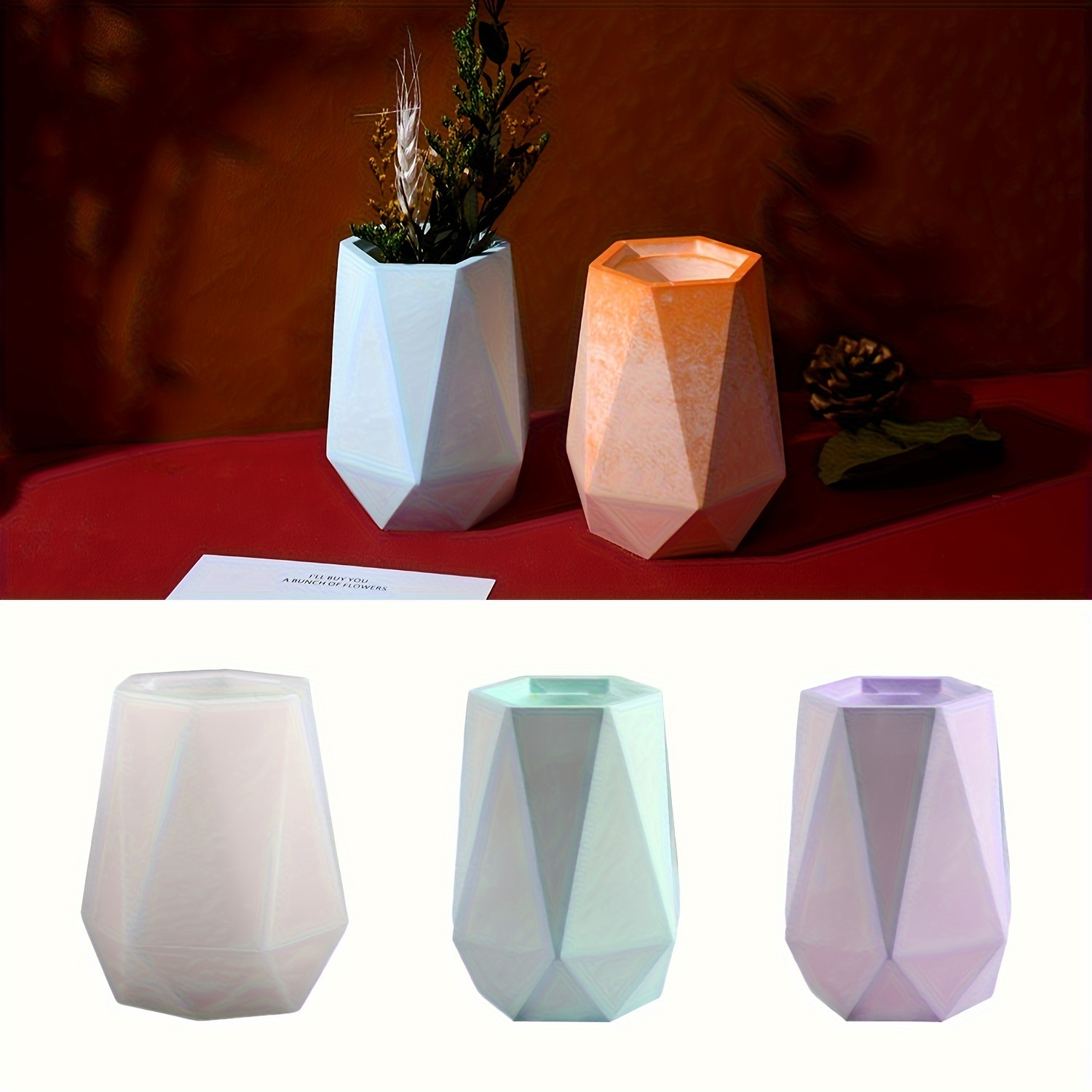 Home Decor Vase With Flowers - Diy6 Side Cut Side Vase Silicone