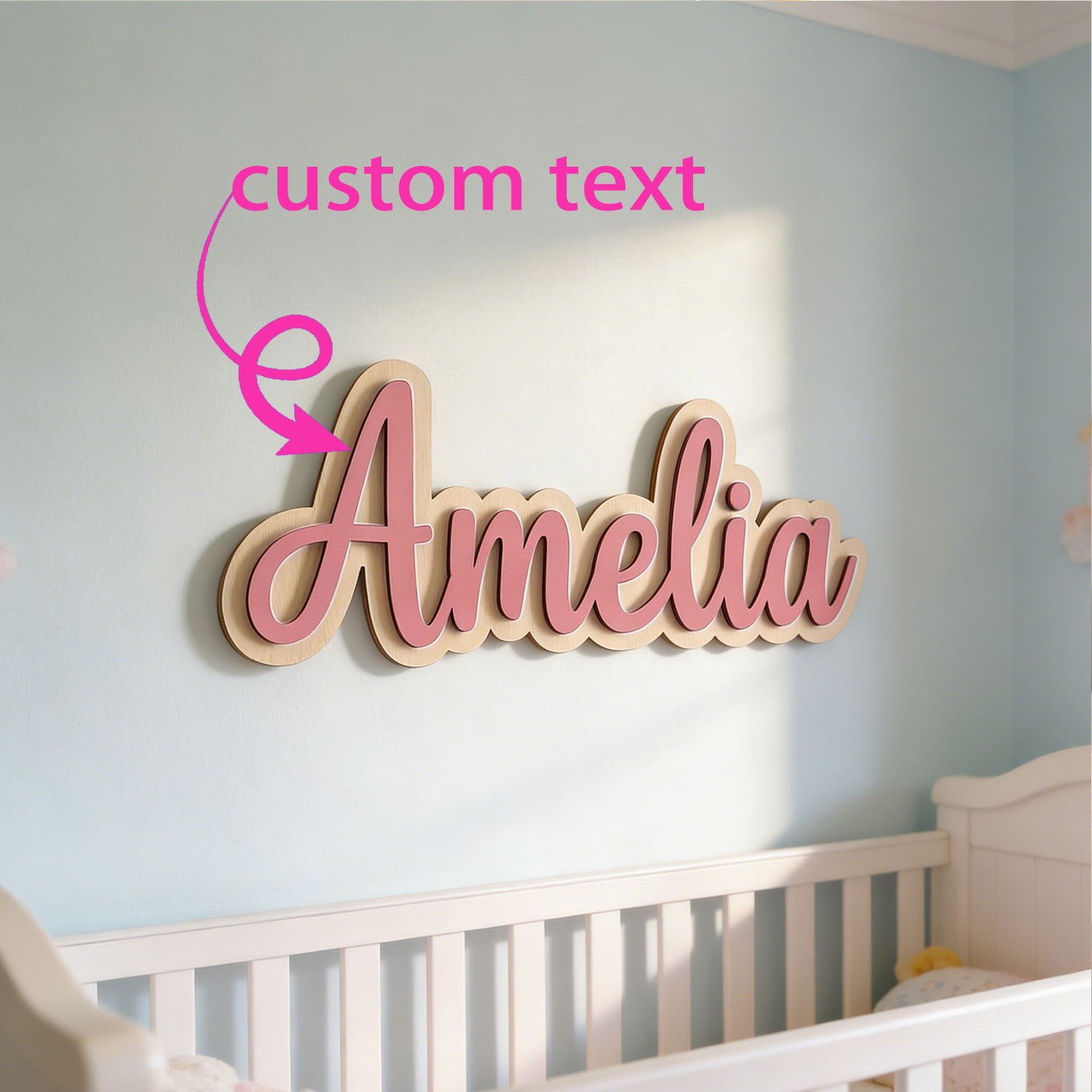 Home Decor Halloween - 1pc Customized Double-layer Wooden Surname Brand,