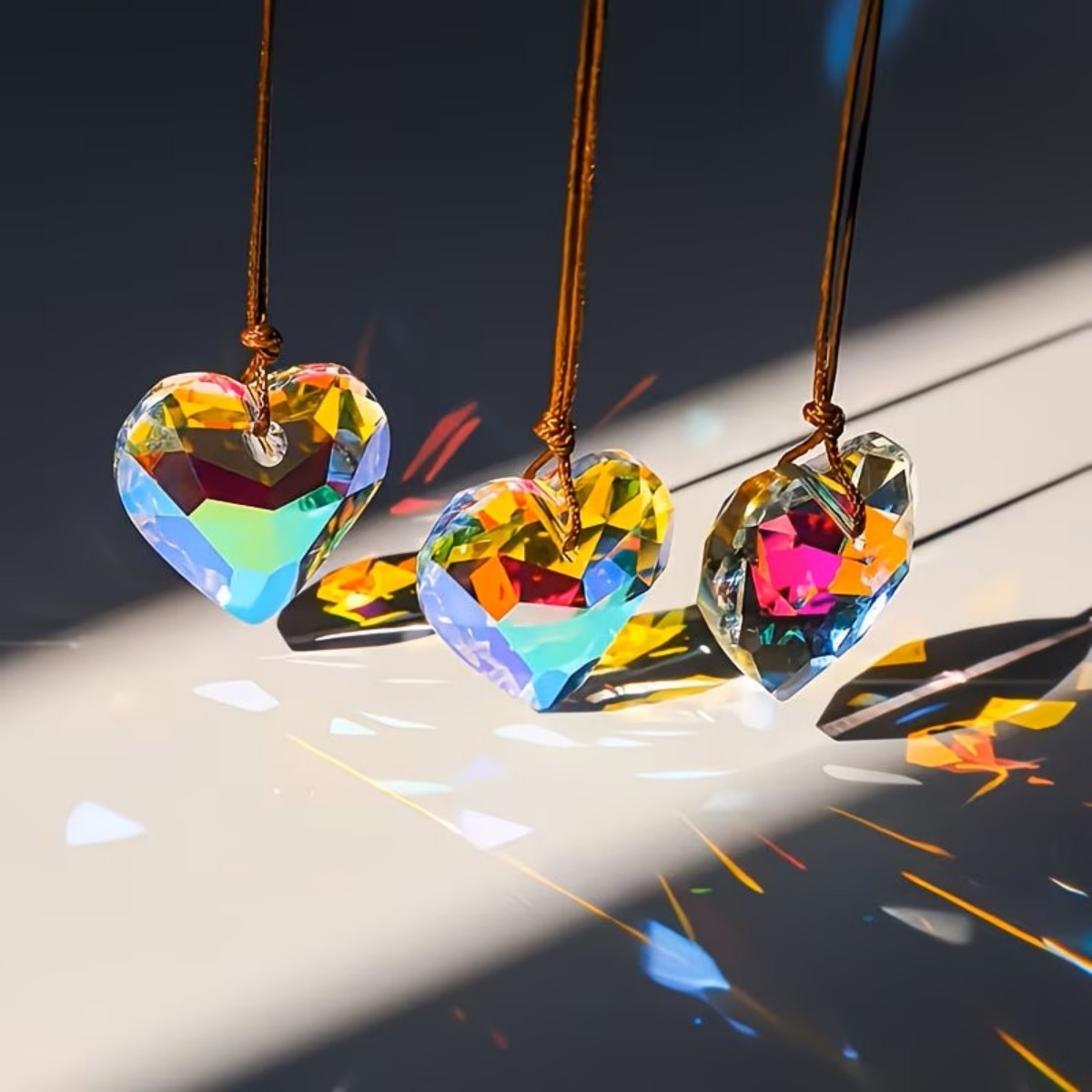 Crystal Sun Catcher - 1pc 30mm Heart Suncatcher Pendants -
