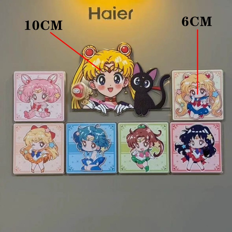 Home Decor Sticker - 7Pcs/set Sailor Moon Anime Cartoon Heart