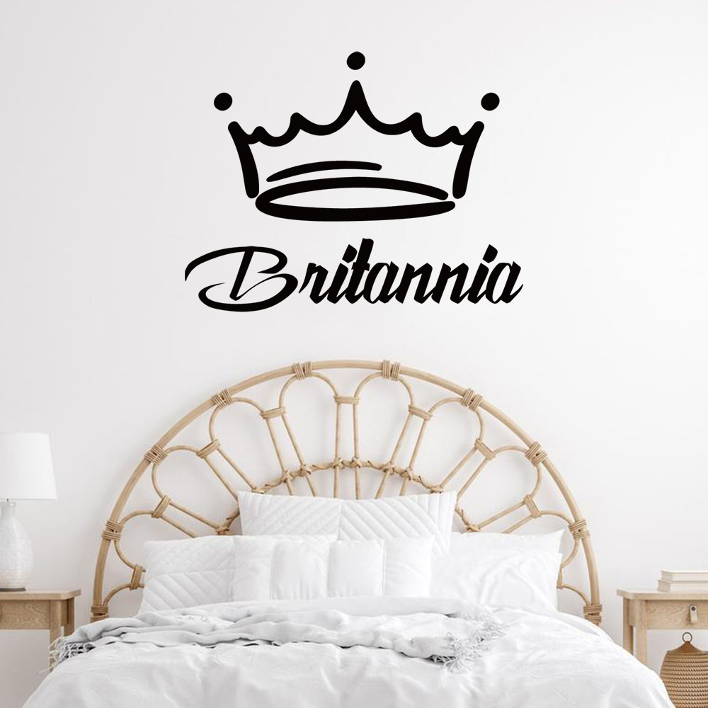Home Decor Sticker - 1PC Fashion Crown Customized Name Family