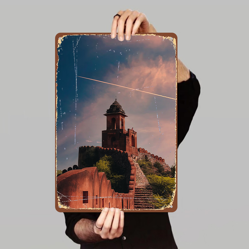 Home Decor Jaipur - Vintage Jaipur Fortress Dusk Scene Custom
