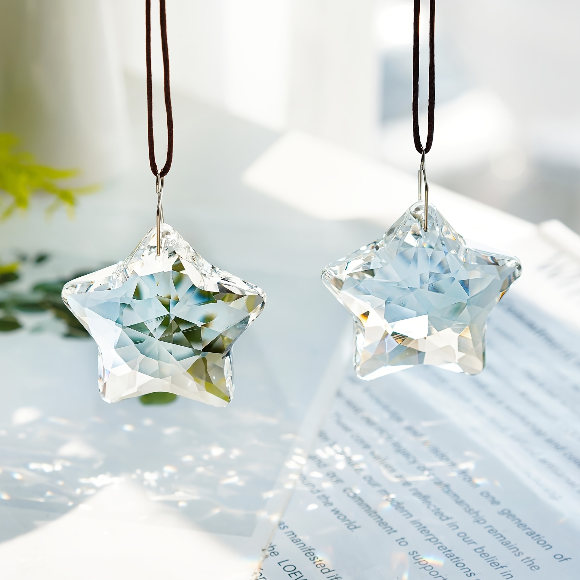 Crystal Sun Catcher - 2-piece 2-inch Crystal Sun Catcher Prism