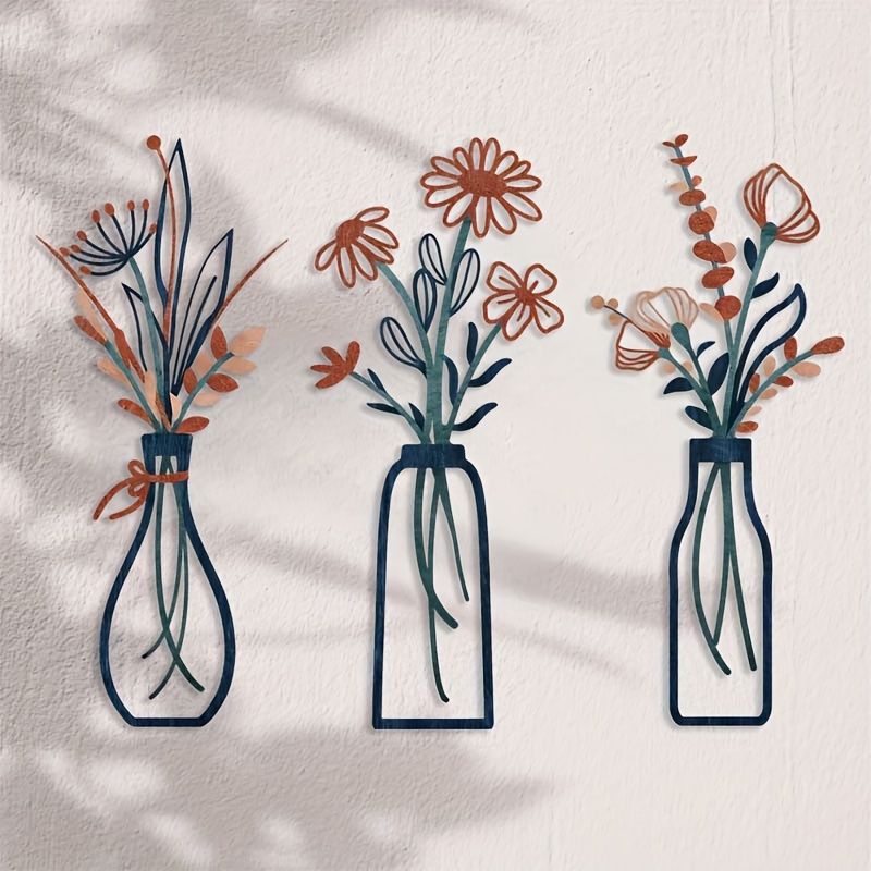 3 Large Floral Wall Art Sculpt - Home Decor Vase With Flowers review and price
