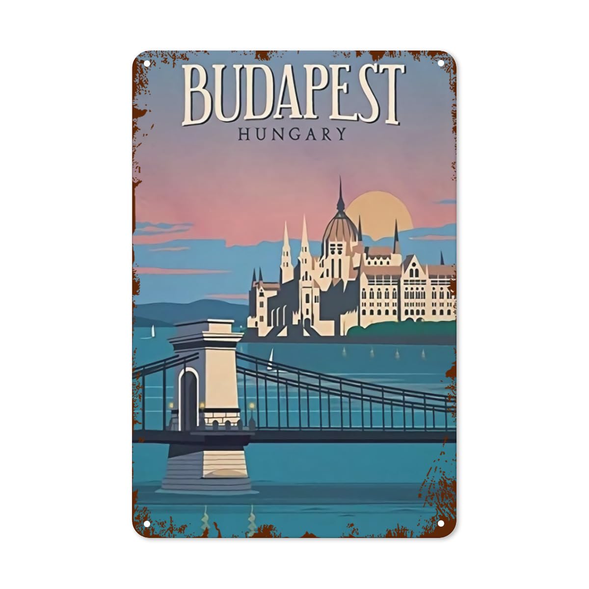 Vintage Tin Sign Budapest Meta - Home Decor Store review and price
