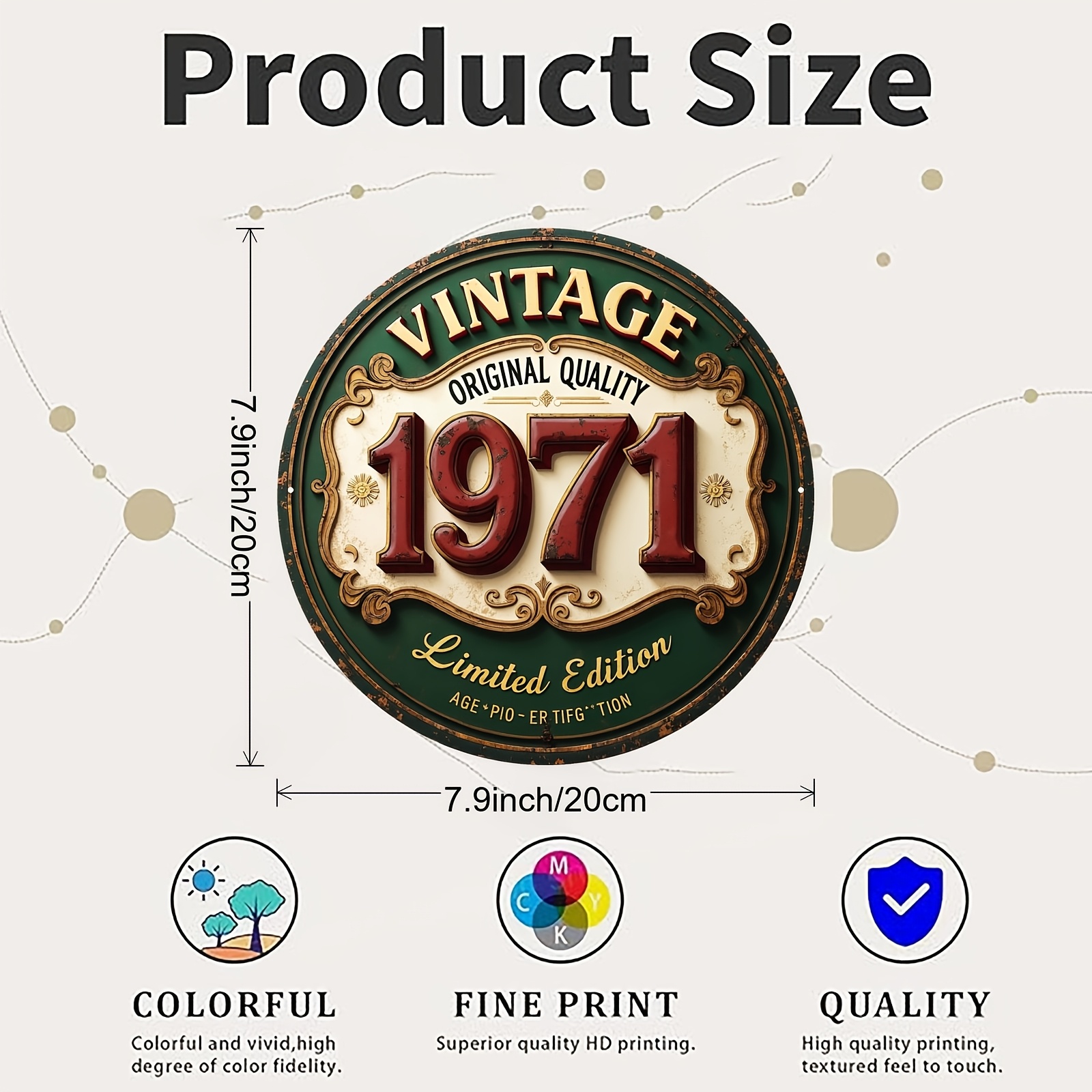 2D Flat - 1pc Vintage 1971 Lim - Home Decor Online review and price