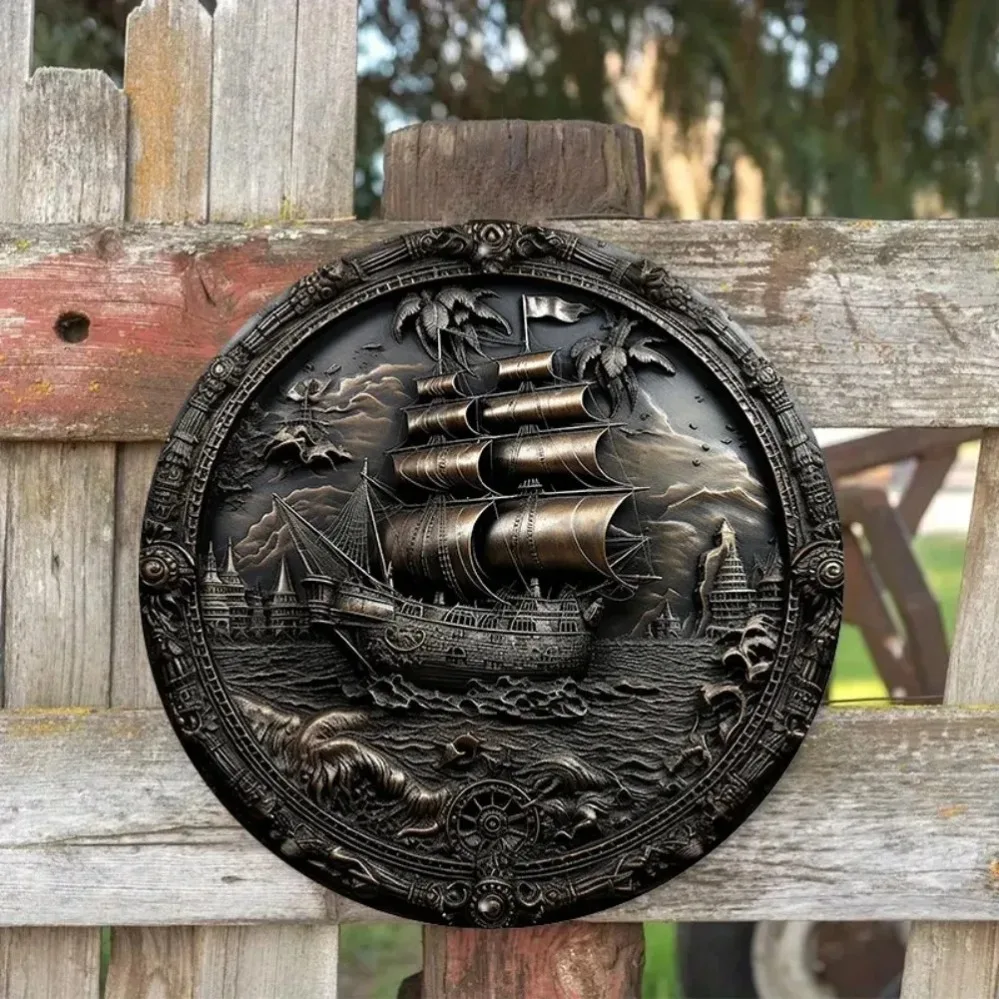 3D Pirate Ship Metal Wall Art: - Home Decor Theme review and price