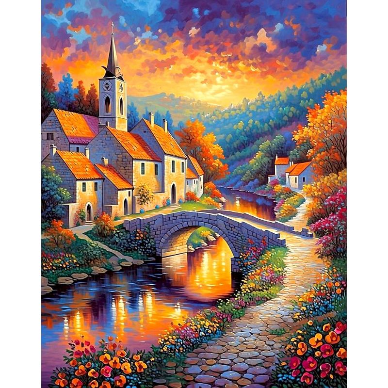CHENISTORY River Bridge Painti - Home Decor Diy Ideas review and price