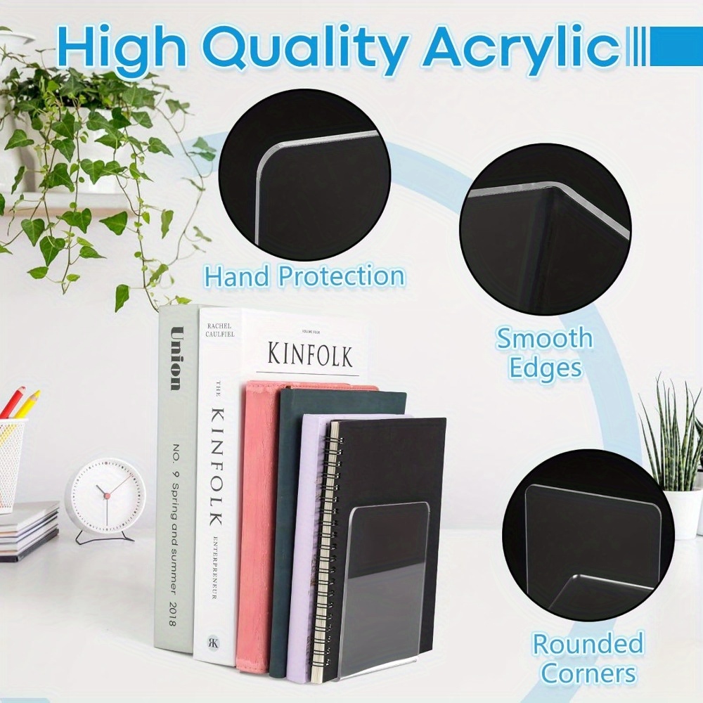 4/8pcs Set Clear Acrylic Booke - Aesthetic Bookend review and price