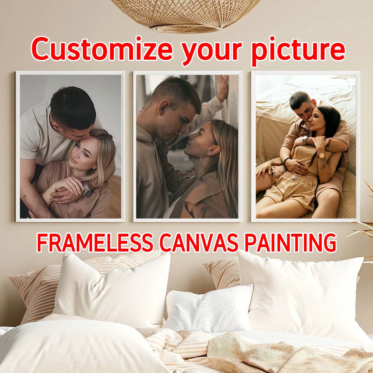 Triptych - 2D custom photo woo - Canvas Painting review and price