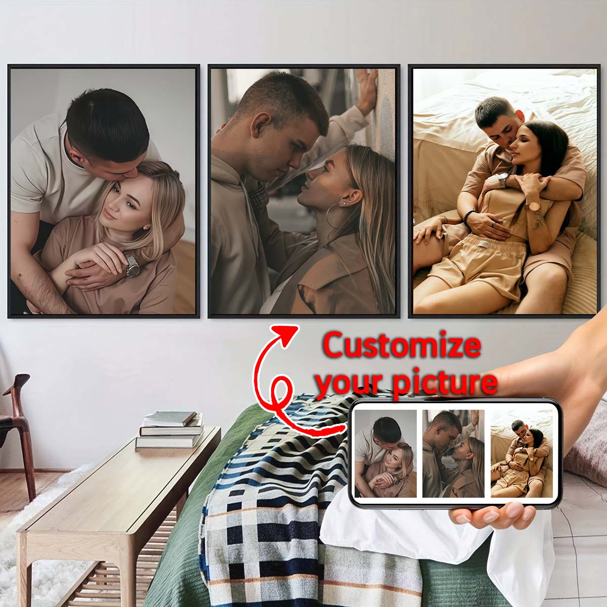 Triptych - 2D custom photo woo - Canvas Painting review and price
