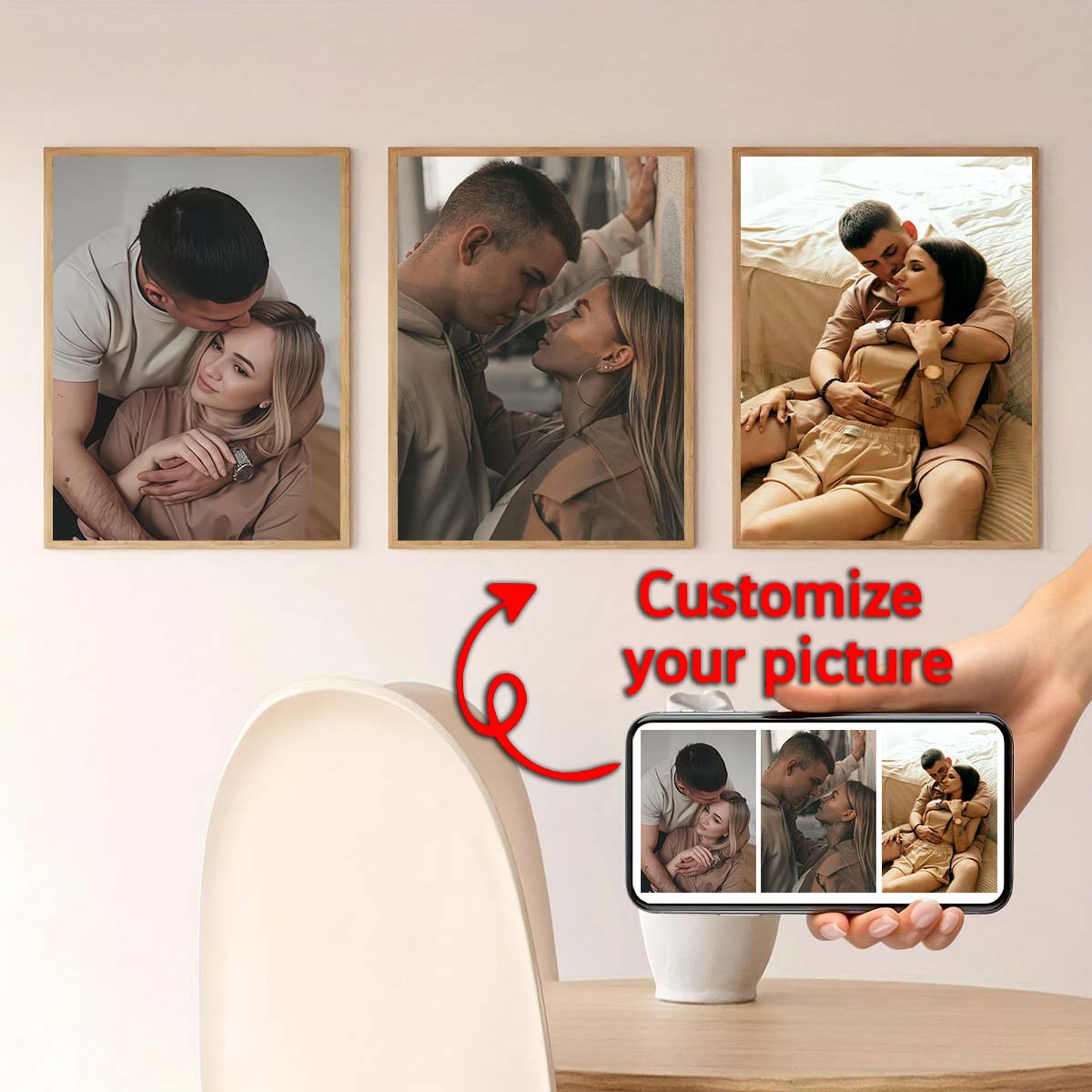 Triptych - 2D custom photo woo - Canvas Painting review and price