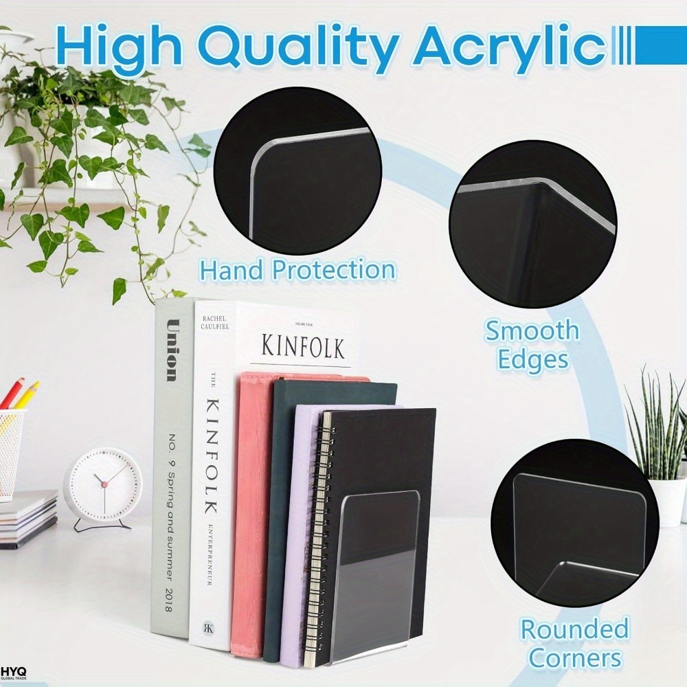 4/8pcs Set Clear Acrylic Booke - Aesthetic Bookend review and price