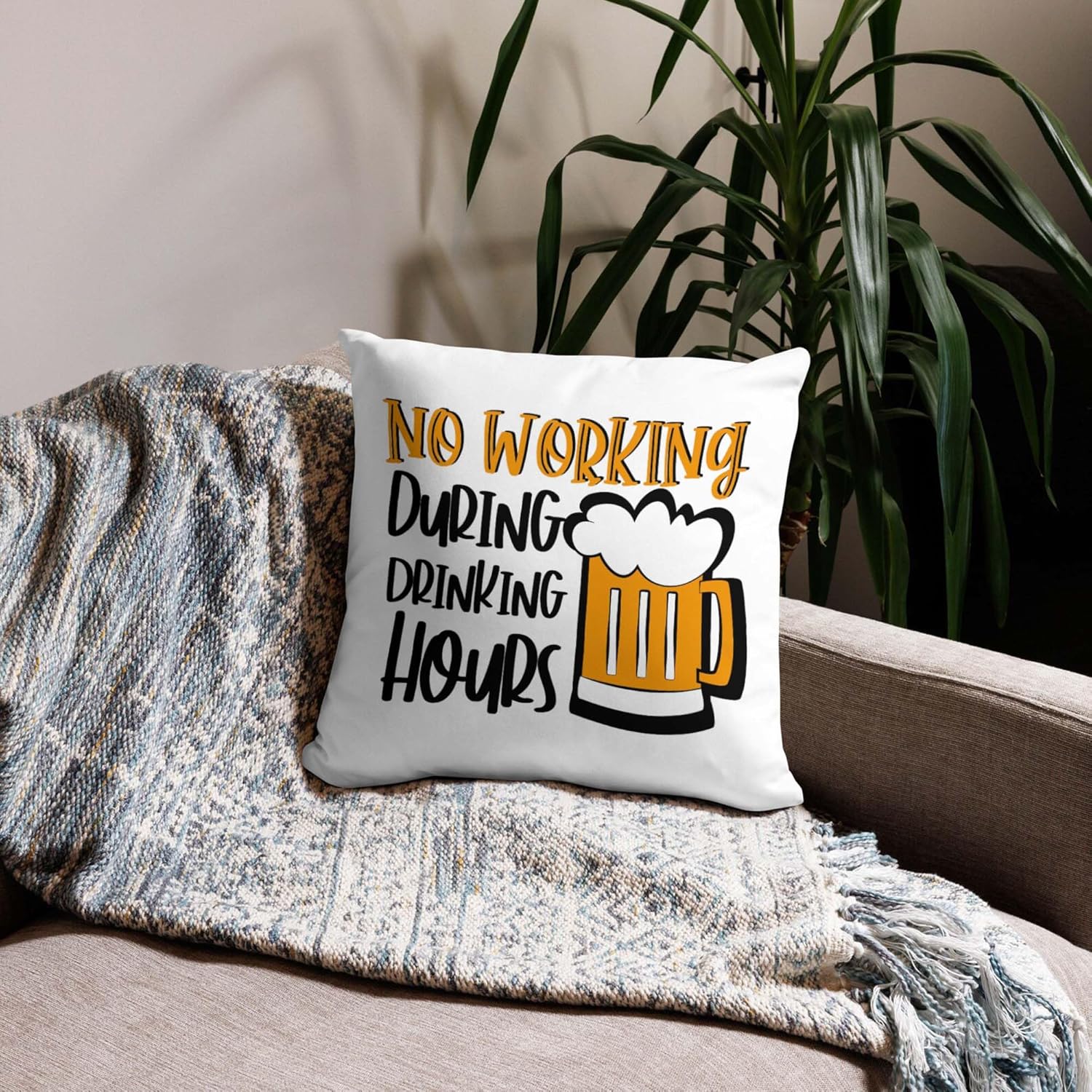 Funny Beer Pillow Cover, No Wo - Home Decor Quotes Ideas review and price