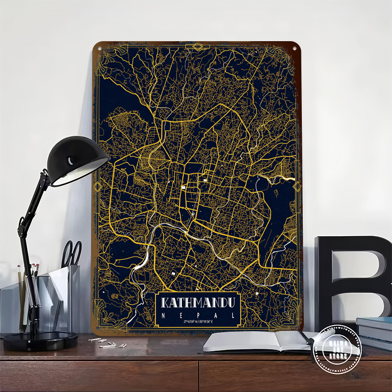 Kathmandu City Map Gold 3D Tex - Home Decor Kathmandu review and price