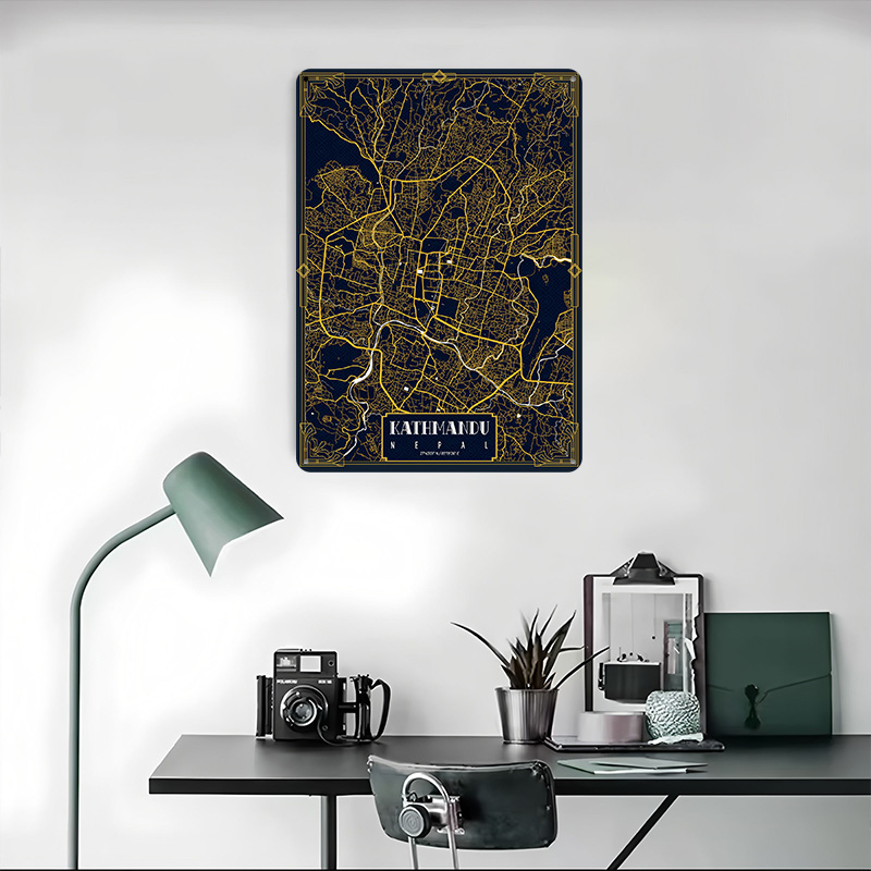 Kathmandu City Map Gold 3D Tex - Home Decor Kathmandu review and price
