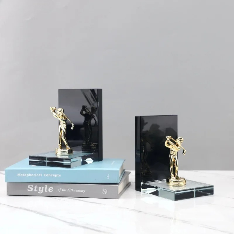 Golden Golf Player Sculpture A - Aesthetic Bookend review and price