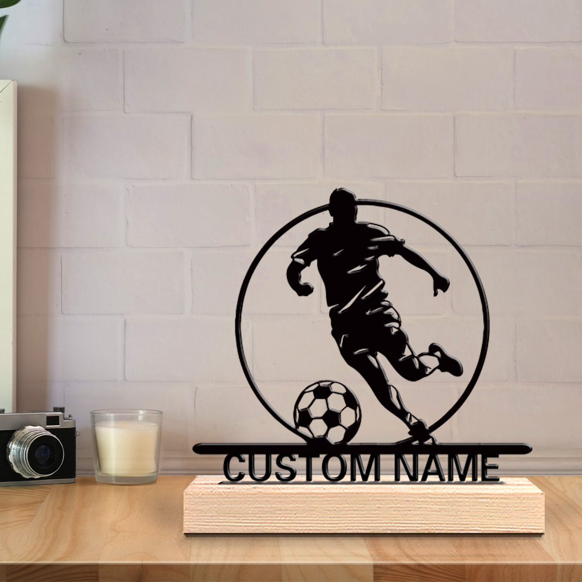 Custom Soccer Player Metal Sta - Home Decor Unique Items review and price