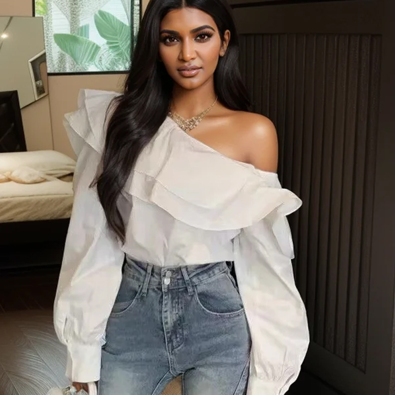 Vintage Ruffled Off Shoulder W - Home Decor Zara review and price