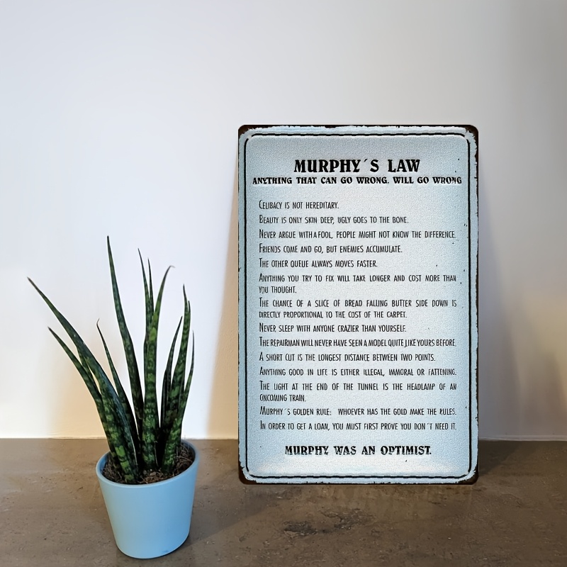 Murphy's Law Metal Sign - Wate - Home Decor Quotes Ideas review and price