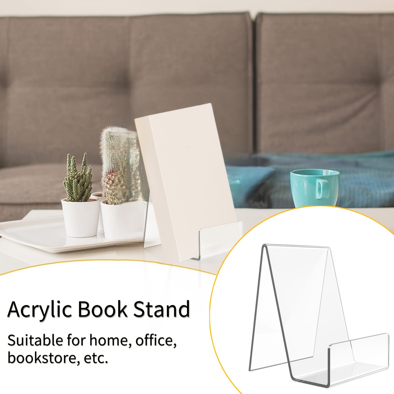 4/8pcs Transparent Acrylic Sta - Aesthetic Bookend review and price