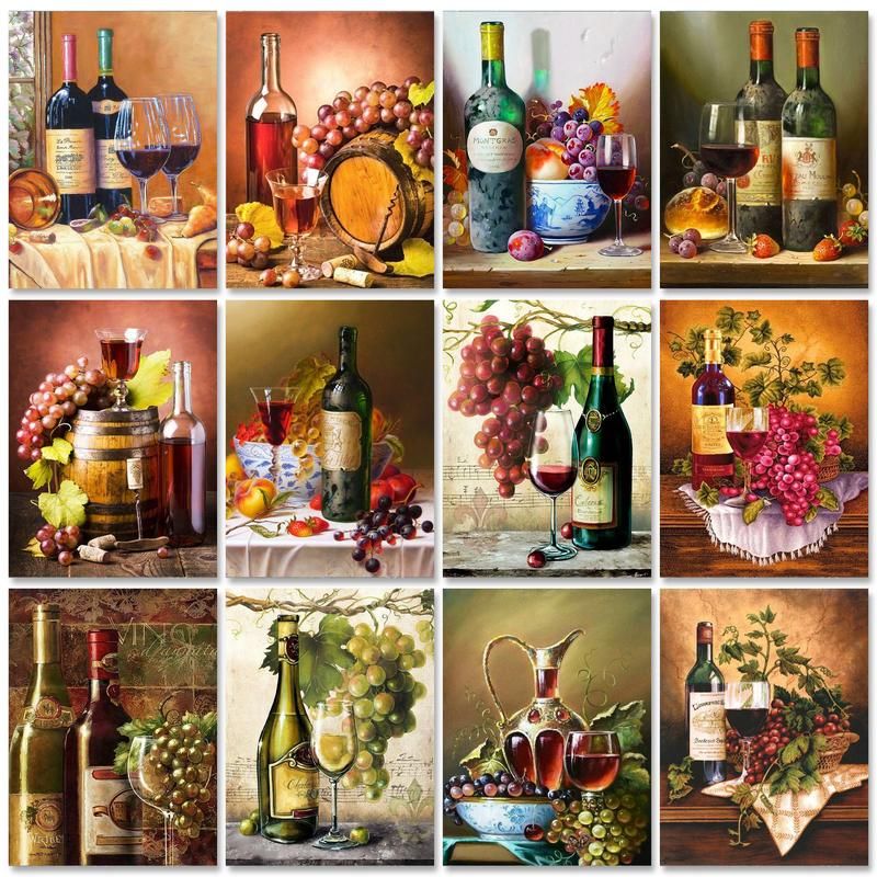 RUOPOTY Wine Painting By Numbe - Home Decor Diy Ideas review and price
