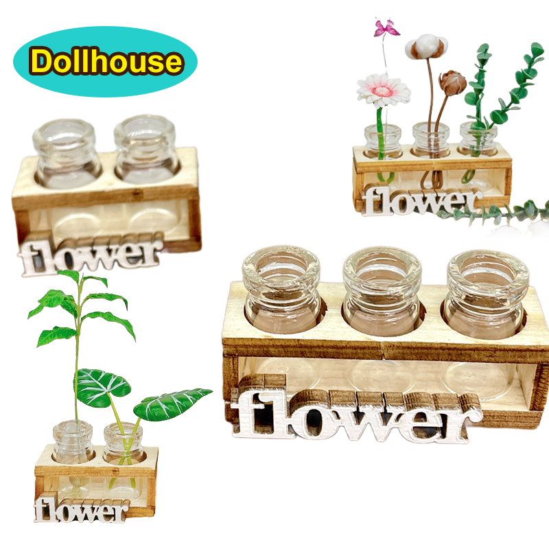 1Set 1:12 Dollhouse Miniature  - Home Decor Vase With Flowers review and price