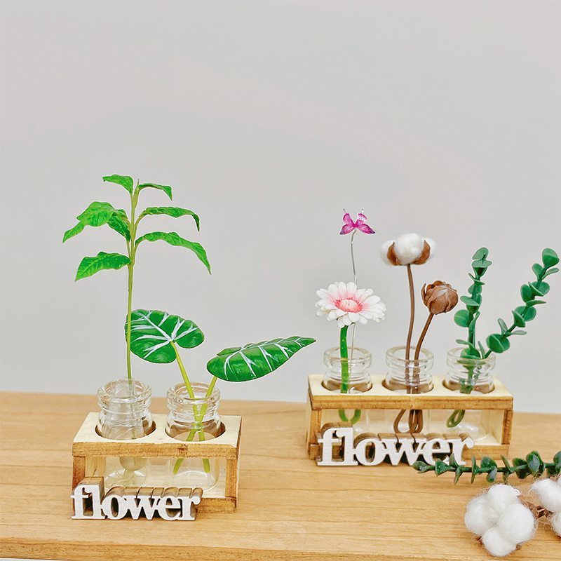 1Set 1:12 Dollhouse Miniature  - Home Decor Vase With Flowers review and price