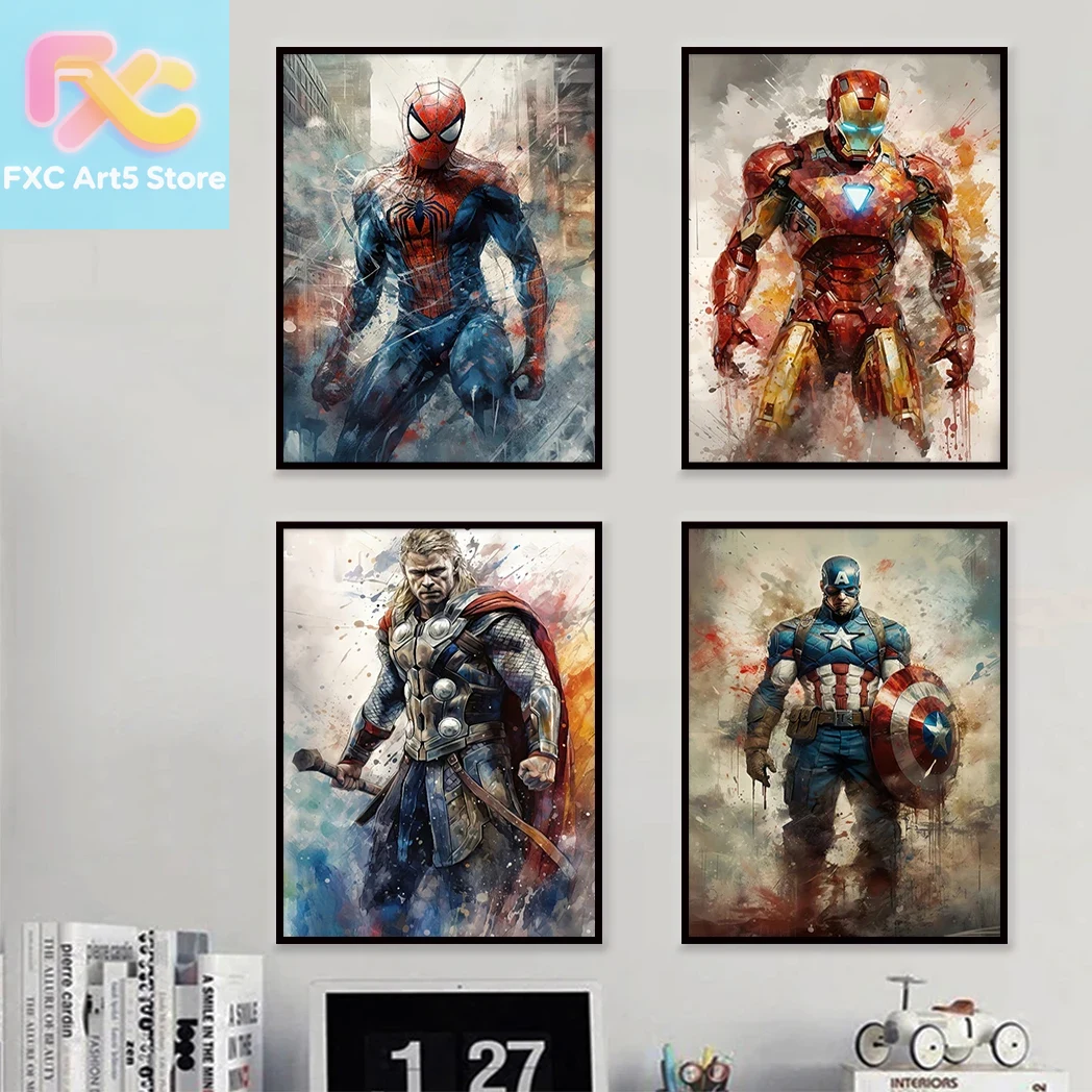 1pc frameless Marvel Movie Ave - Home Decor Disney review and price