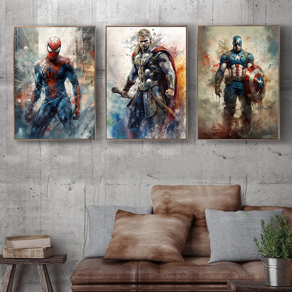 1pc frameless Marvel Movie Ave - Home Decor Disney review and price