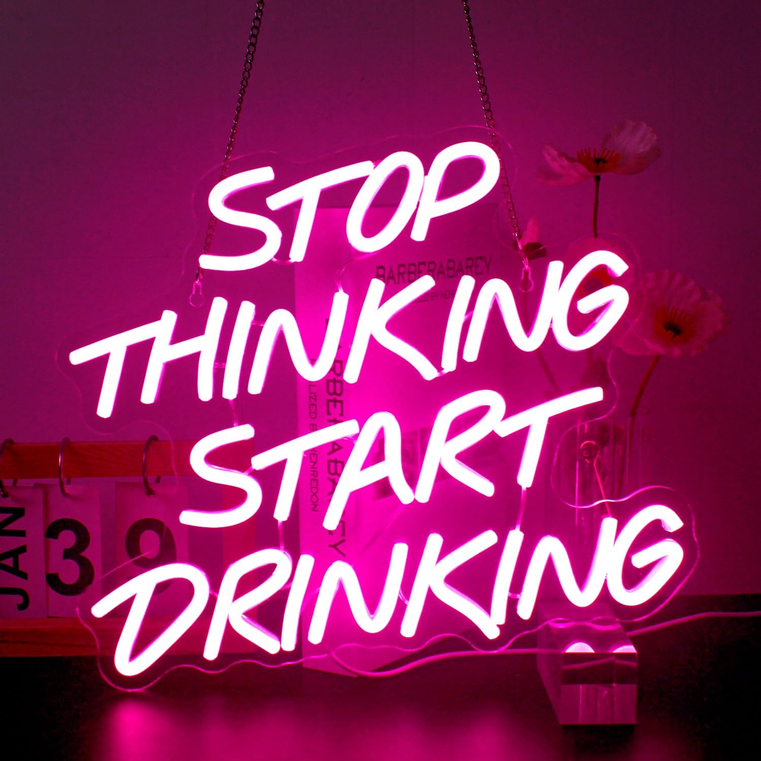 Stop Thinking Start Drinking H - Home Decor Quotes Ideas review and price