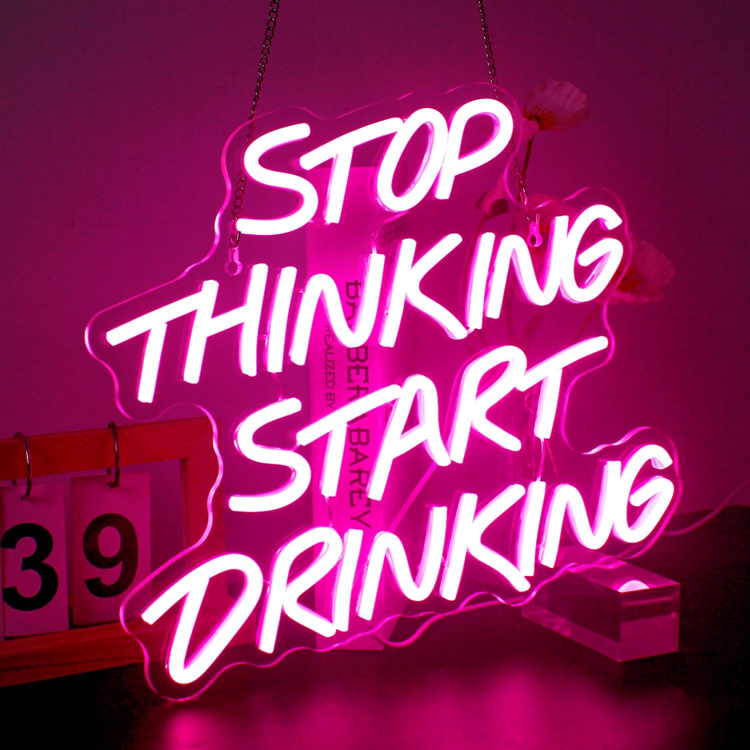 Stop Thinking Start Drinking H - Home Decor Quotes Ideas review and price