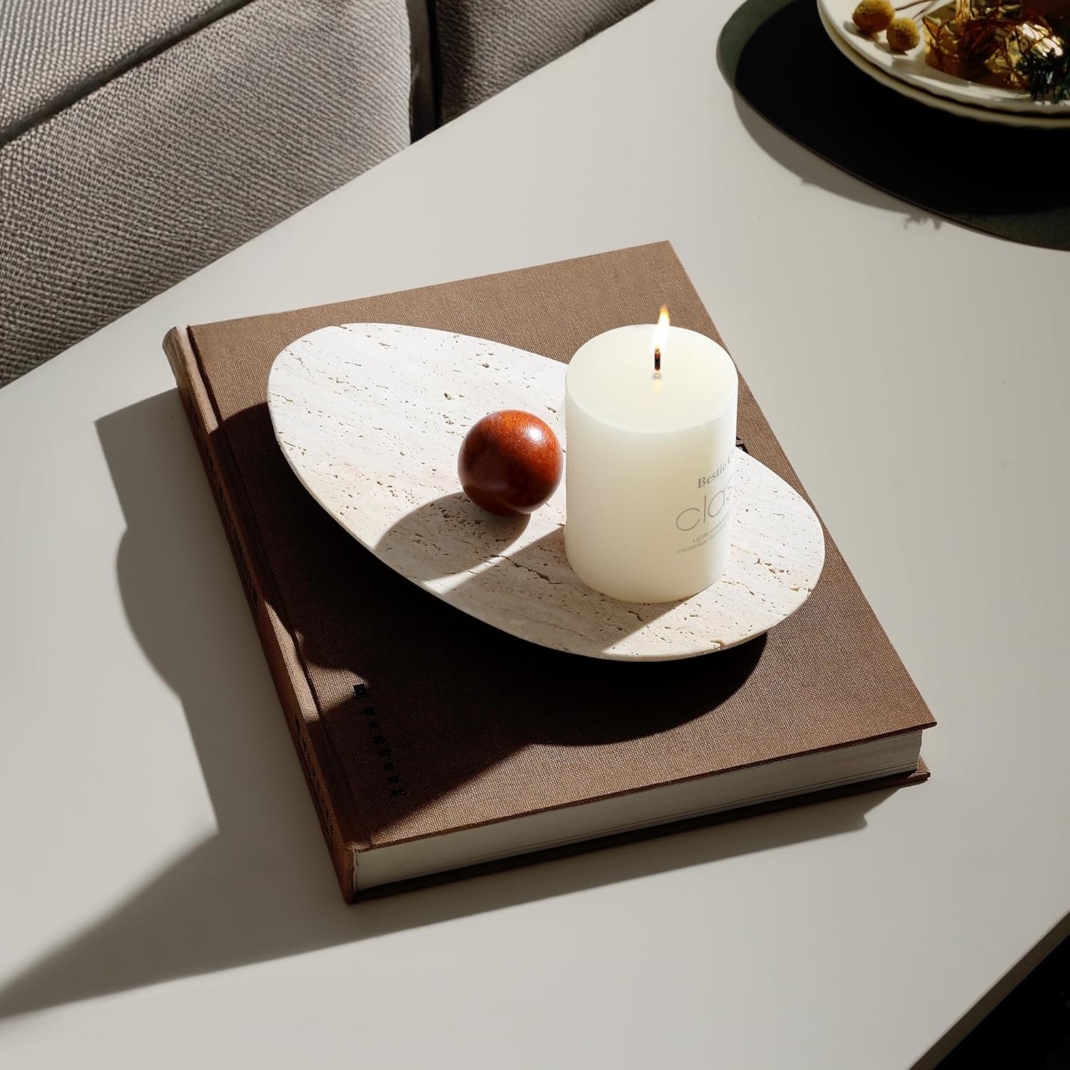 Travertine Vanity Tray for Bat - Vanity Home Decor review and price